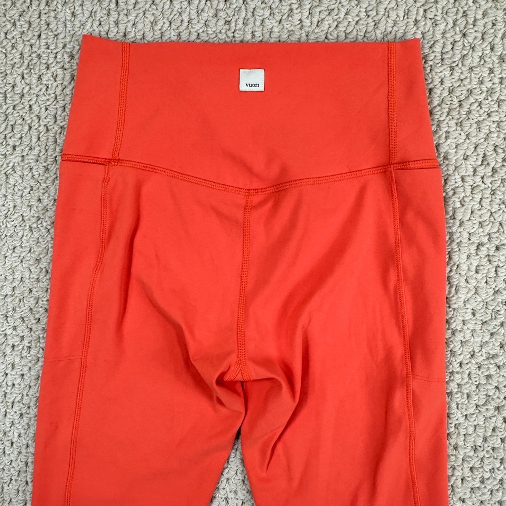 Vuori Leggings Womens S Orange Studio Pocket Performance Stretch Yoga Workout - Picture 13 of 14